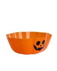 Portaobjetos centro de mesa calabaza de unos 30 cm. de diámetro con etiqueta colgante/etiqueta
