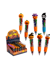 Bolígrafo multicolor Halloween con etiqueta colgante/etiqueta en expositor