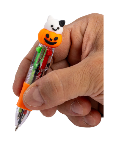 Bolígrafo multicolor Halloween con etiqueta colgante/etiqueta en expositor