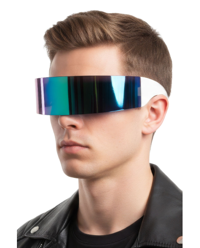 Lunettes à bandeau sombre sur papier cartonné