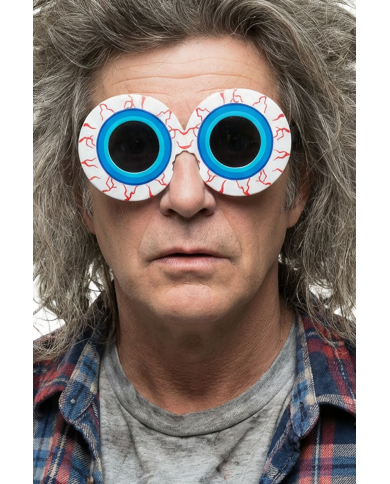 Brille rissige Augen aus Kunststoff auf Pappkarton