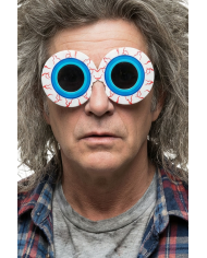 Cracked eyes plastic glasses on card