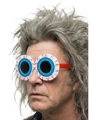 Lunettes yeux craquelés en plastique sur papier cartonné