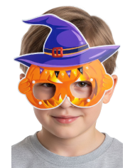 Halloween-Brille 4 versch. Modelle aus Kunststoff in Beutel mit Aufhänger