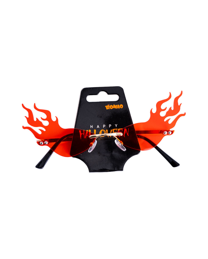 Lunettes avec flammes feu Halloween sur papier cartonné