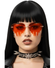 Lunettes cœur rouge Halloween sur papier cartonné