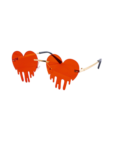 Gafas corazón rojo Halloween sobre cartoncillo