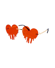 Red heart glasses on card