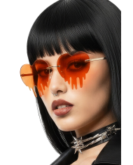 Rote Herzbrille Halloween auf Pappkarton