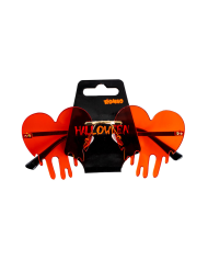 Rote Herzbrille Halloween auf Pappkarton