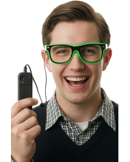 Nerd-Brille mit Leuchtdekorationen (Batterien nicht enthalten) auf Pappkarton