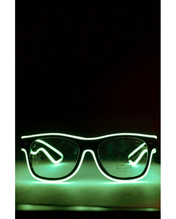 Lunettes nerd avec décorations lumineuses (piles non comprises) sur papier cartonné