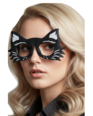 Lunettes chat en tissu pailleté sur papier cartonné