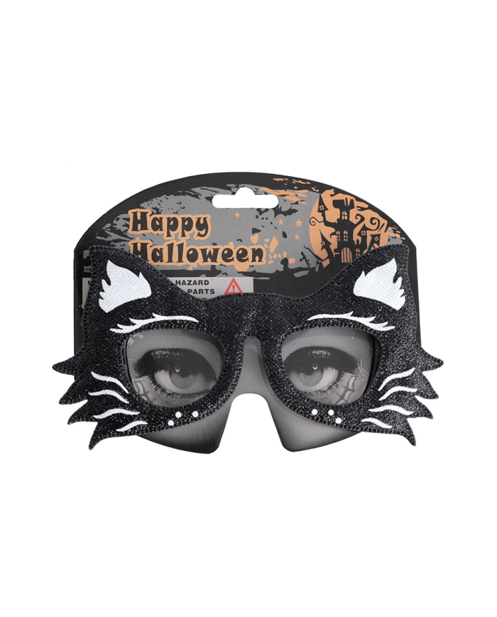 Cat glasses in glittered fabric on card