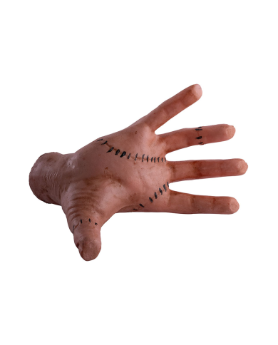 Mano con cicatrici in plastica con cartellino/etichetta