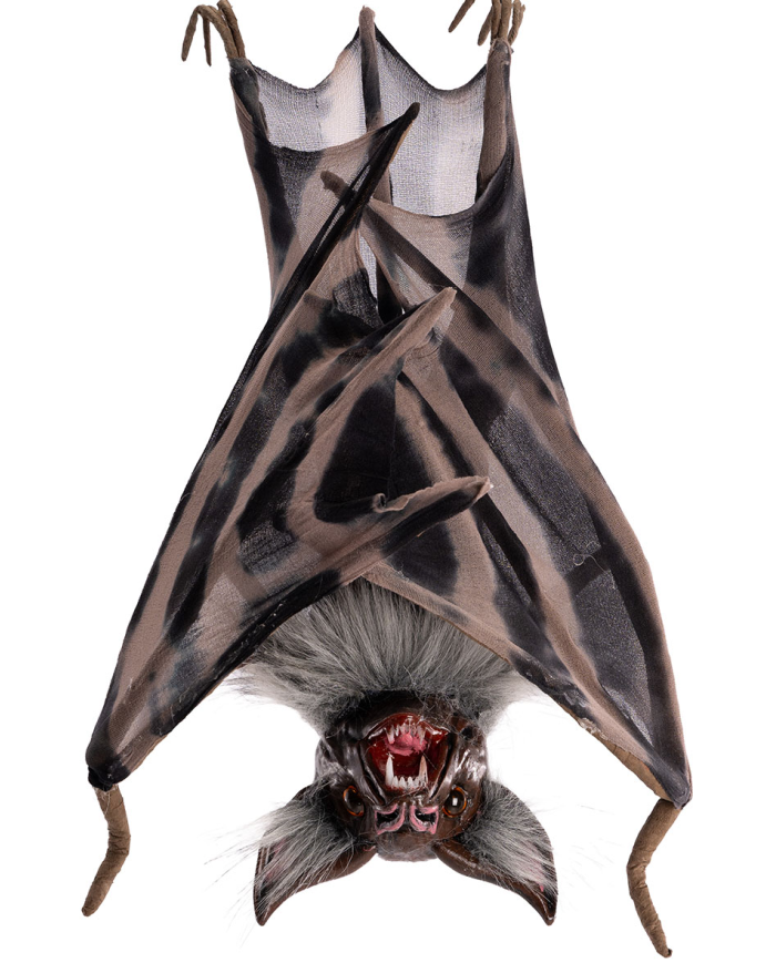 Fledermaus umgedreht zum Aufhängen H. ca. 37 cm mit Pappschild/Etikett