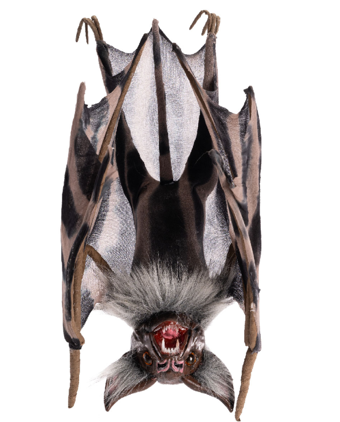 Fledermaus umgedreht zum Aufhängen H. ca. 37 cm mit Pappschild/Etikett