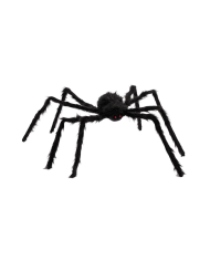 Black furry spider diam.cm.100 with hangtag/label