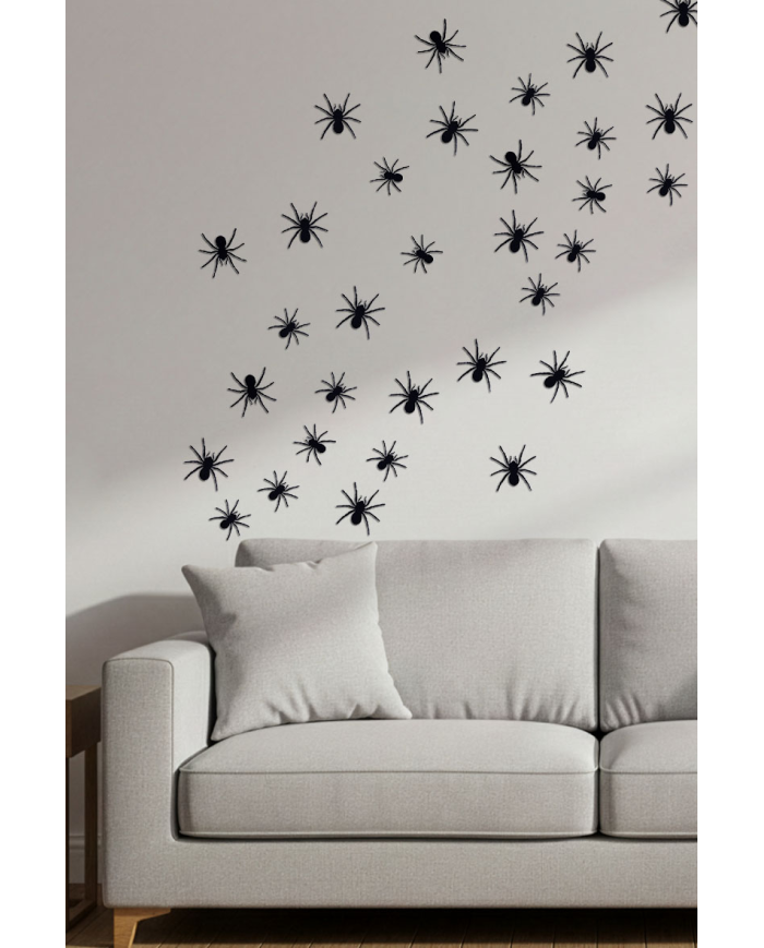 Paper spiders decorations diam.cm.10 with adhesive in pbh