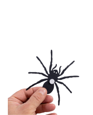 Dekorationen Spinnen Durchm. ca. 10 cm aus Papier mit Aufkleber in Beutel mit Aufhänger