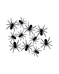 Paper spiders decorations diam.cm.10 with adhesive in pbh