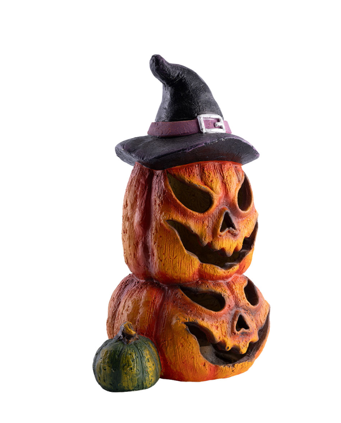 Decorative resin pumpkins h.cm.43 with lights (batteries not included) in box