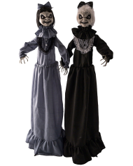 Horror twins h.cm.150 with lights, sound and movement (batteries not included) on pedestal