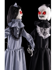Horror twins h.cm.150 with lights, sound and movement (batteries not included) on pedestal