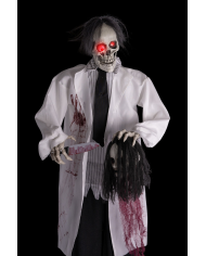 Horror skeleton doctor h.cm.180 with lights,sound and movement (batteries not included) on pedestal