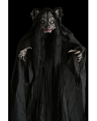 Monster Wolfsfrau H. ca. 180 cm mit Licht, Ton und Bewegung (Batterien nicht enthalten) auf Sockel