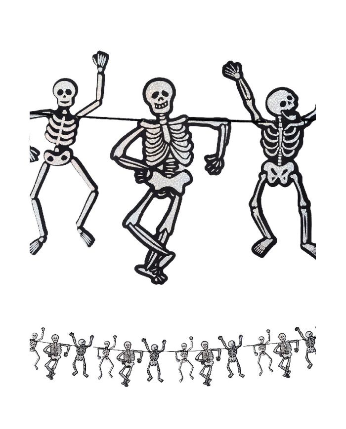 Horizontal string with paper skeletons l.cm.280 in pbh