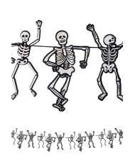 Horizontal string with paper skeletons l.cm.280 in pbh