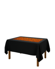 Tischläufer orange aus Filz mit Kürbissen ca. 120x30 cm mit Pappschild/Etikett