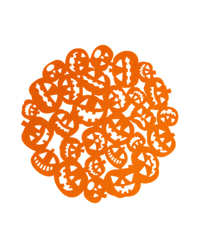 Orange pumpkins felt underplate diam.cm.38 with hangtag/label