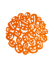 Orange pumpkins felt underplate diam.cm.38 with hangtag/label