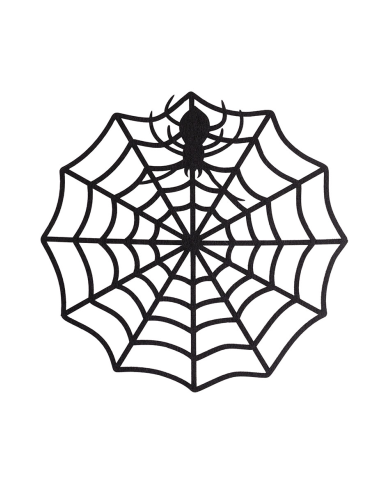 Sottopiatto ragnatela nero in feltro diam.cm.38 ca. con cartellino/etichetta