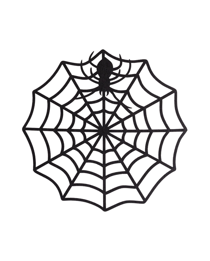 Black spiderweb felt underplate diam.cm.38 with hangtag/label