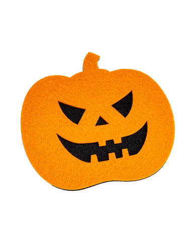 4 sottobicchieri zucca in feltro cm.12x11 ca. in busta con cavallotto