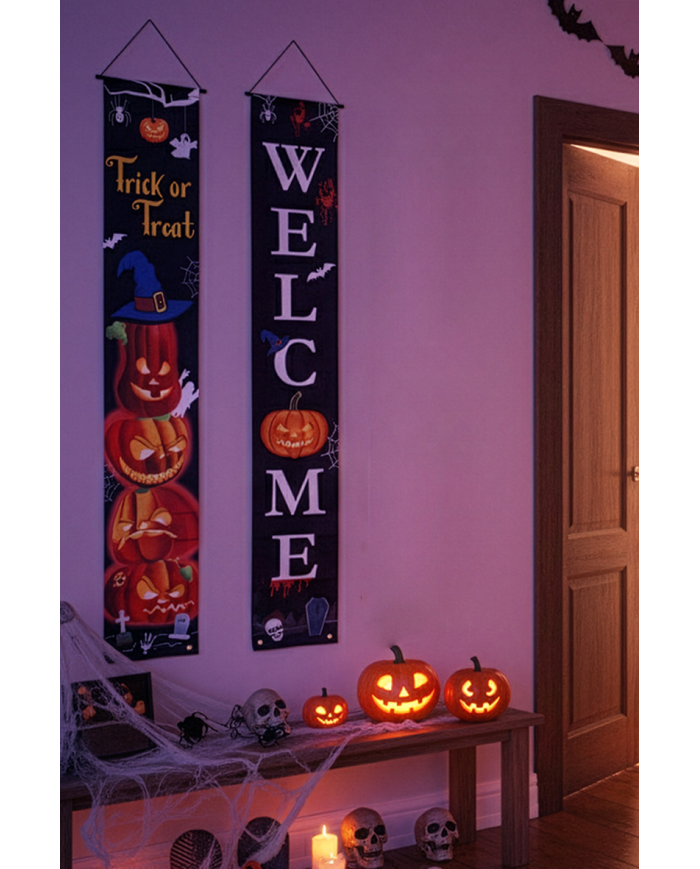 2 welcome fabric banners h.cm.180 x l.cm.30 in pbh