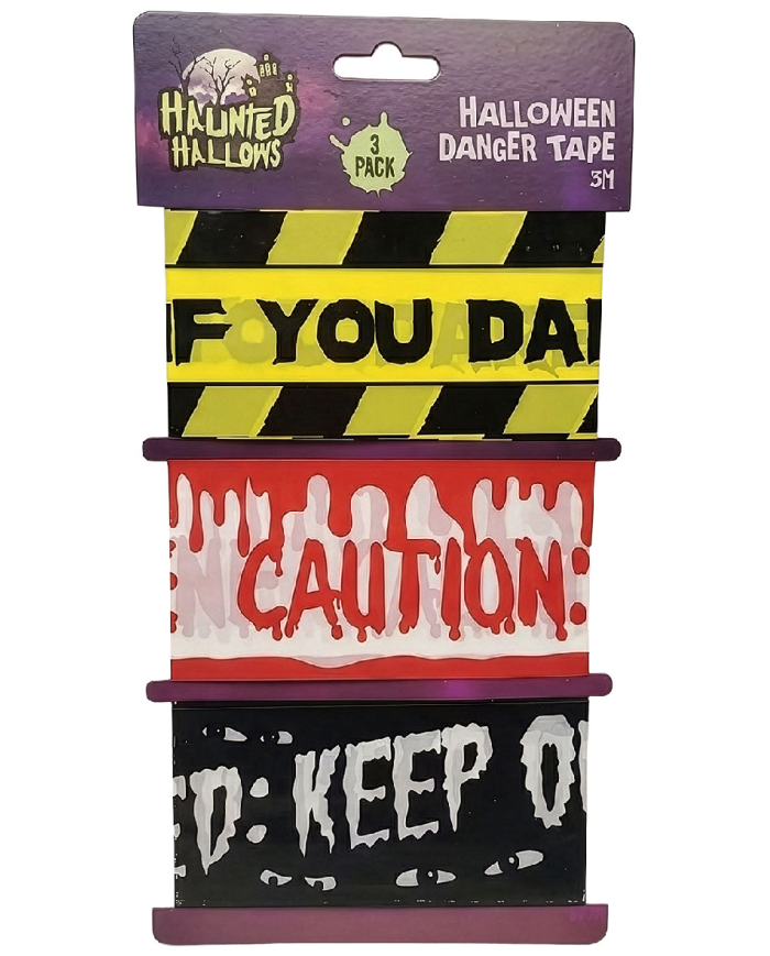 Set 3 Warnbänder Halloween L. ca. 300 cm auf Pappkarton