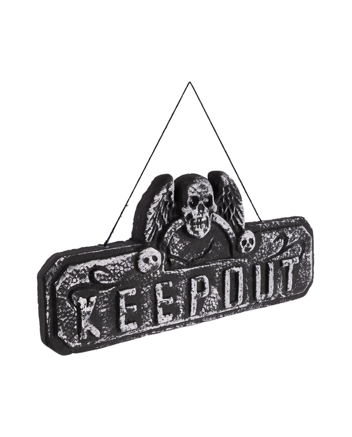 Lighting Halloween sign cm. 20x42 (batteries incl.) in polystirene with label