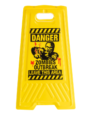 Zombie warning signal cm. 50x30 in plastic with label