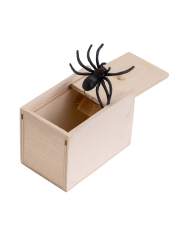 Gruselige Schachtel mit Spinne ca. 6x9 cm mit Pappschild/Etikett