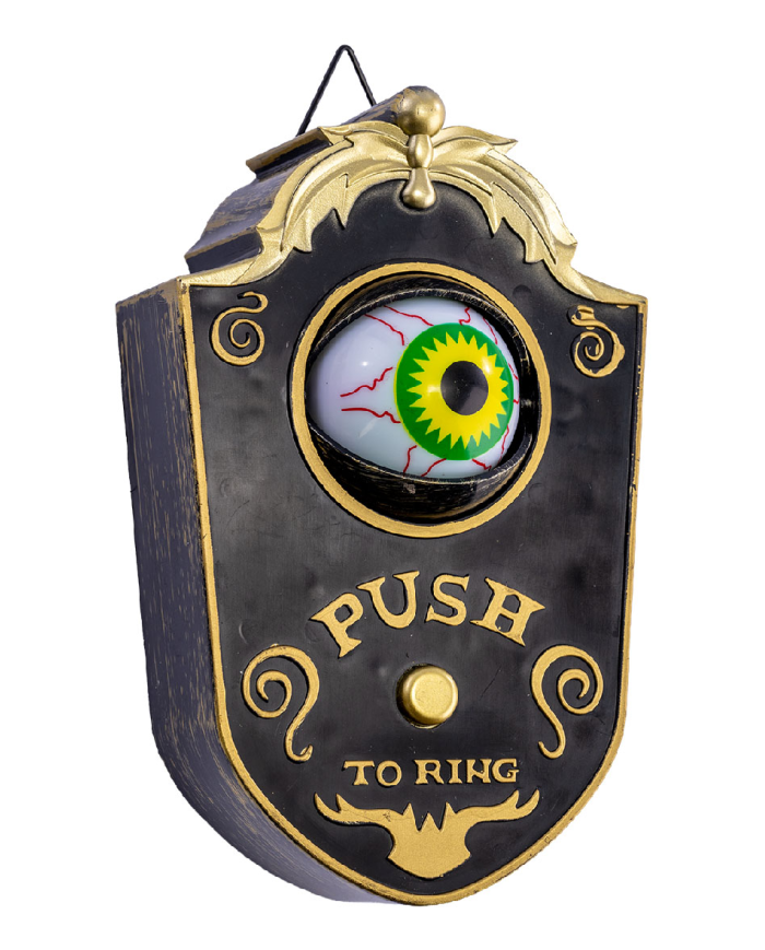 Türklingel großes Tor H. ca. 18x12 cm mit Auge, Licht, Ton und Bewegung (Batterien nicht enthalten) in Schachtel