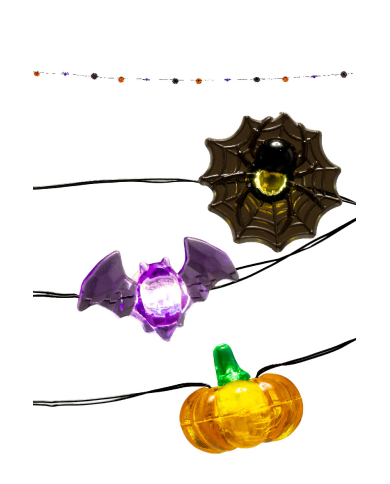 Filza luminosa soggetti Halloween l.cm.180 ca. (batterie escluse) in scatola