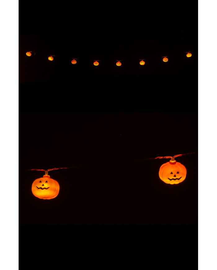 Sarta con calabazas luminosas horizontales de unos 180 cm. de largo y 4 cm. de diámetro (pilas no incluidas) en bolsa c...