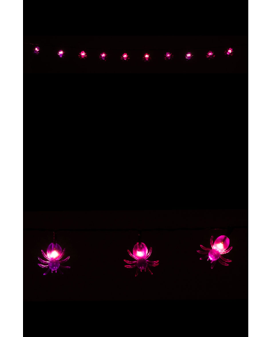 Filza orizzontale con ragni luminosi l.cm.120 ca. (batterie escluse) in scatola