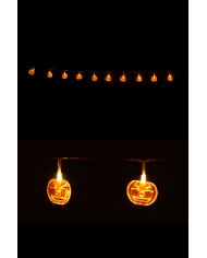 Pumpkins lighting garland cm. 130 (batteries not incl.) in box