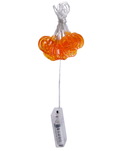 Filza orizzontale con zucche luminose l.cm.130 ca. (batterie escluse) in scatola