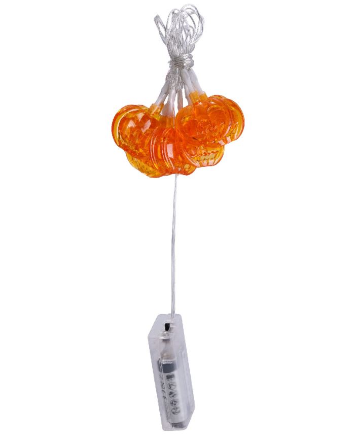 Pumpkins lighting garland cm. 130 (batteries not incl.) in box
